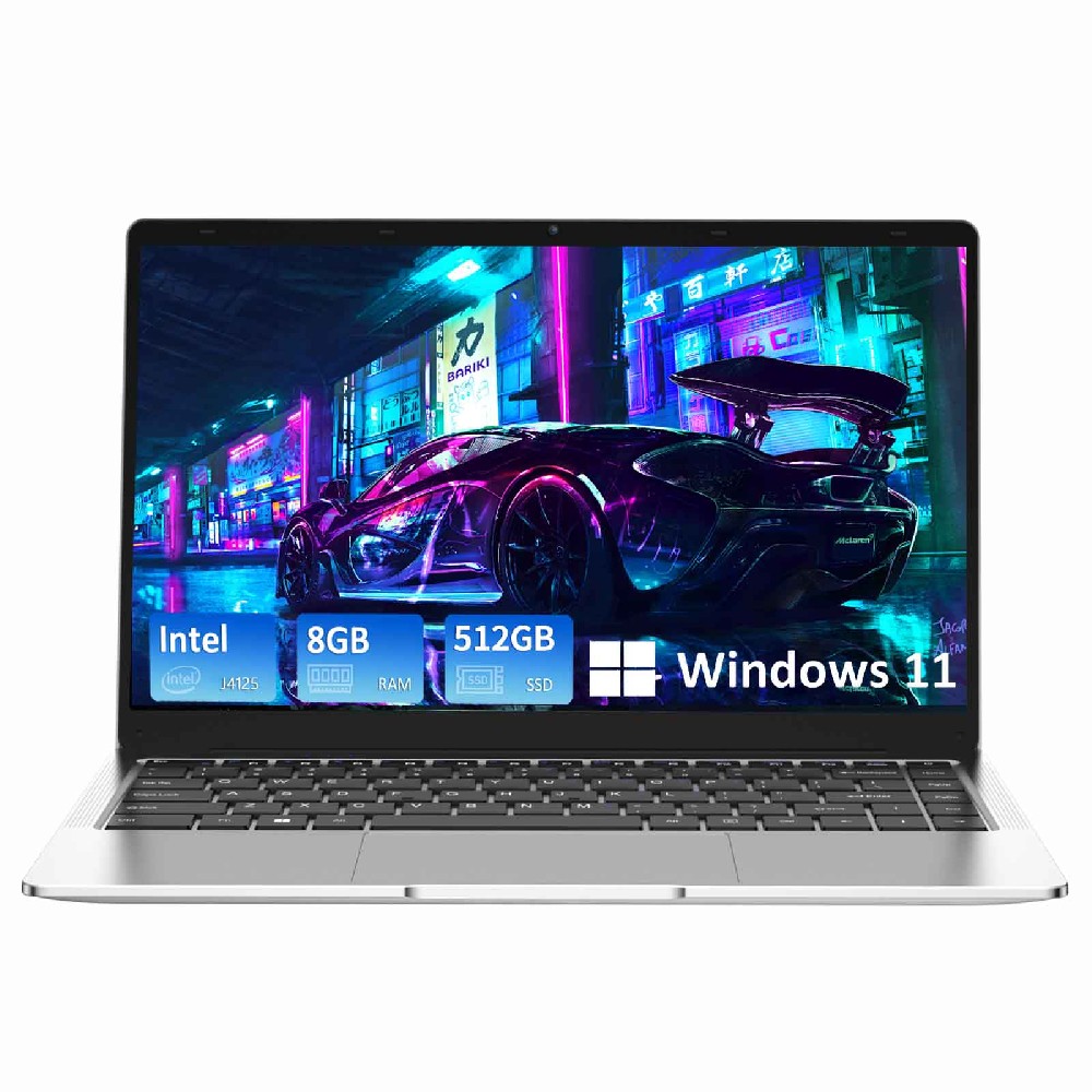 GXMO Thin Laptop 14.1Inch Laptop 8GB RAM 512GB SSD, IPS1080PLaptop, Intel Quad-Core(Up to 2.7GHz) J4125 Processor Windows 11 Pro laptops, HD Camera, Dual Frequency WiFi(2.4G/5G)